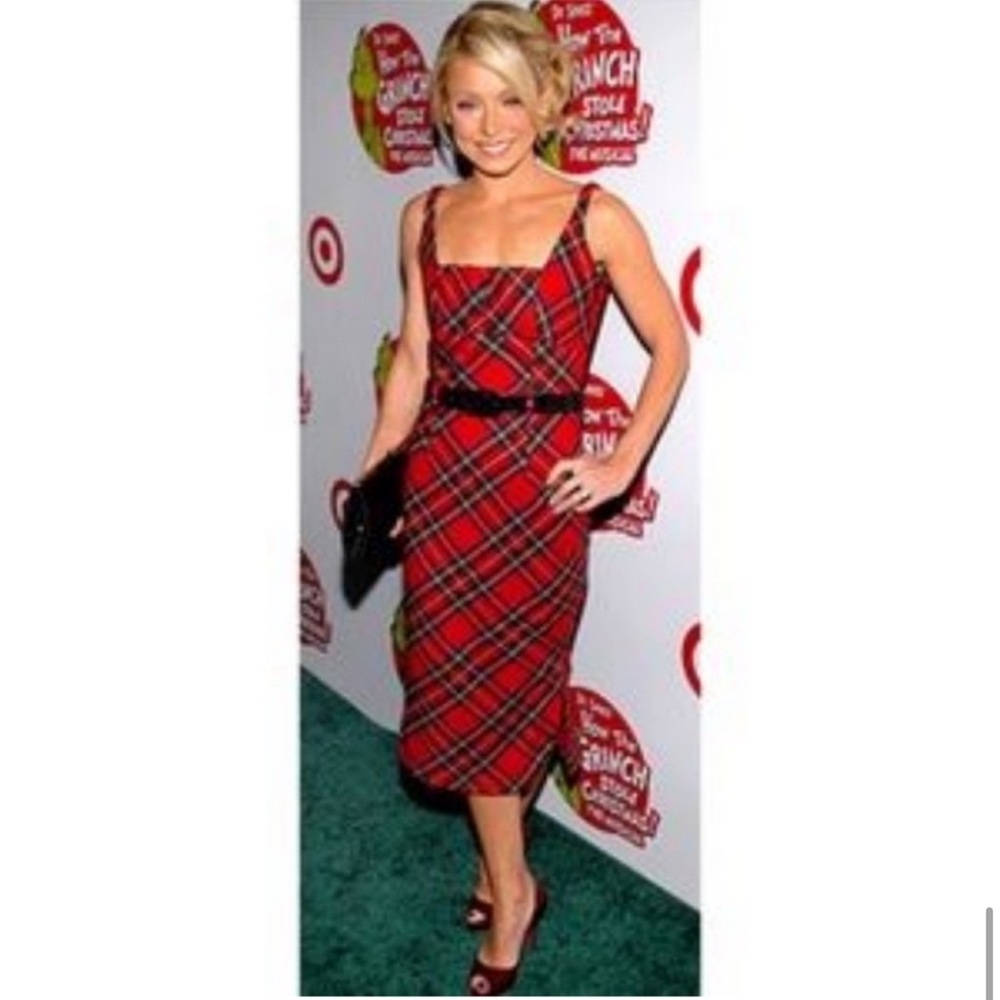 L.A.M.B. | Gwen Stefani Vintage Plaid Wool Dress 2000s Y2K in Red Size S Small - Picture 3 of 16